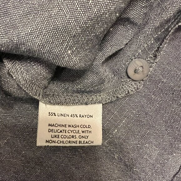 Eileen Fisher M Gray Button Front Shirt Jacket Linen Rayon Blend USA Long Sleeve - Picture 7 of 9